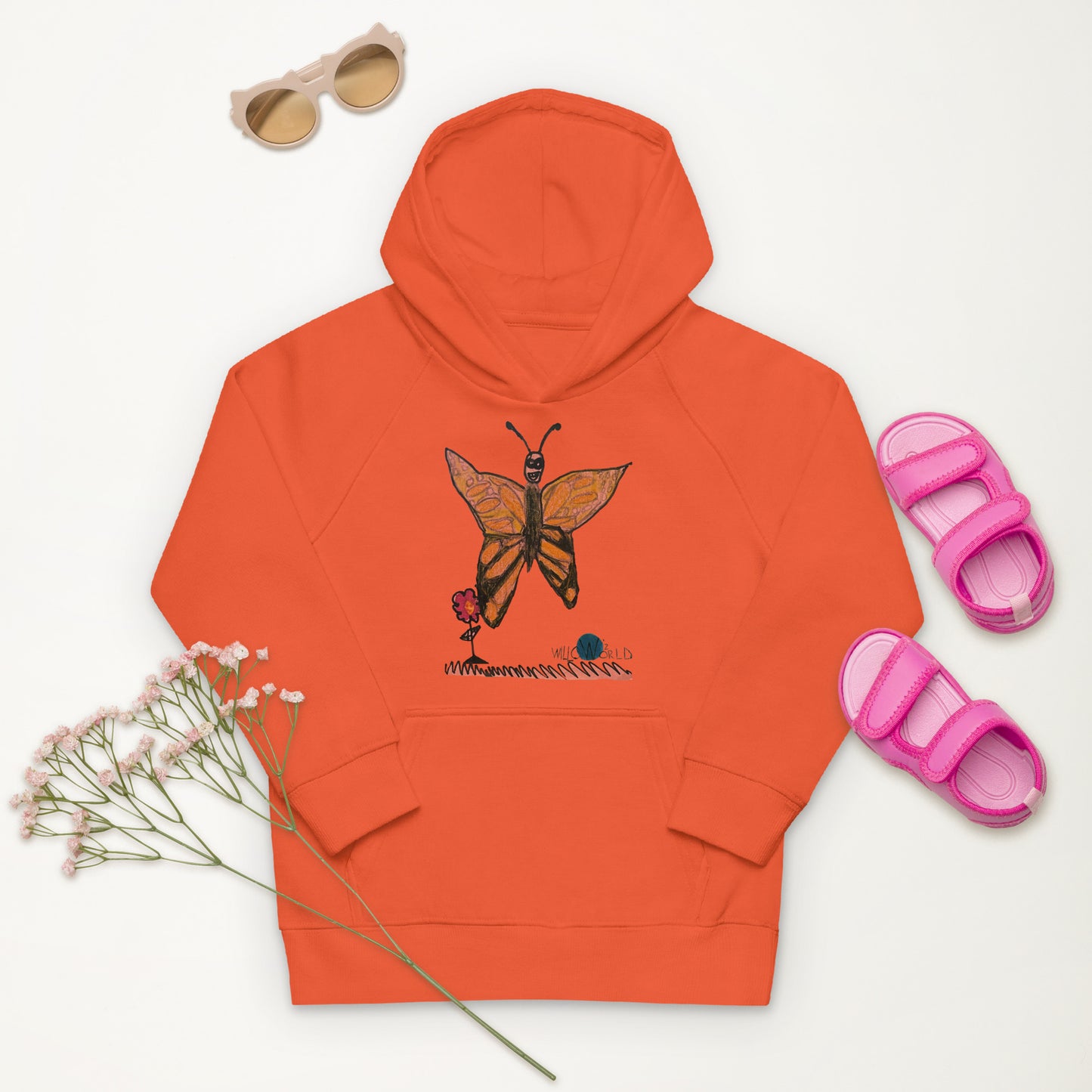 Bee Beautiful Butterfly by Willow Kids eco hoodie