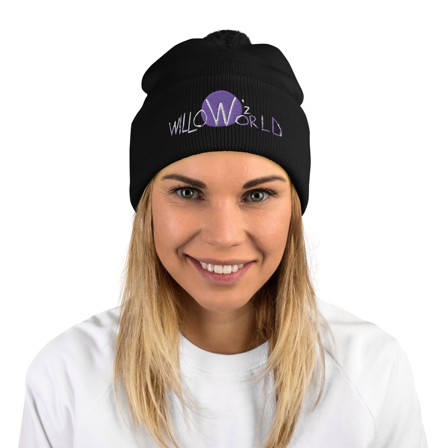 Willow'z World Logo Pom-Pom Beanie