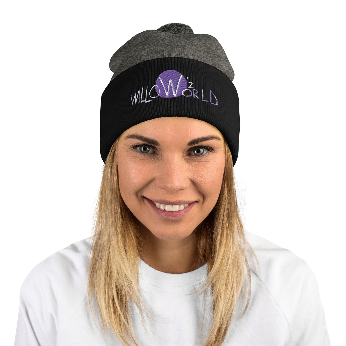 Willow'z World Logo Pom-Pom Beanie