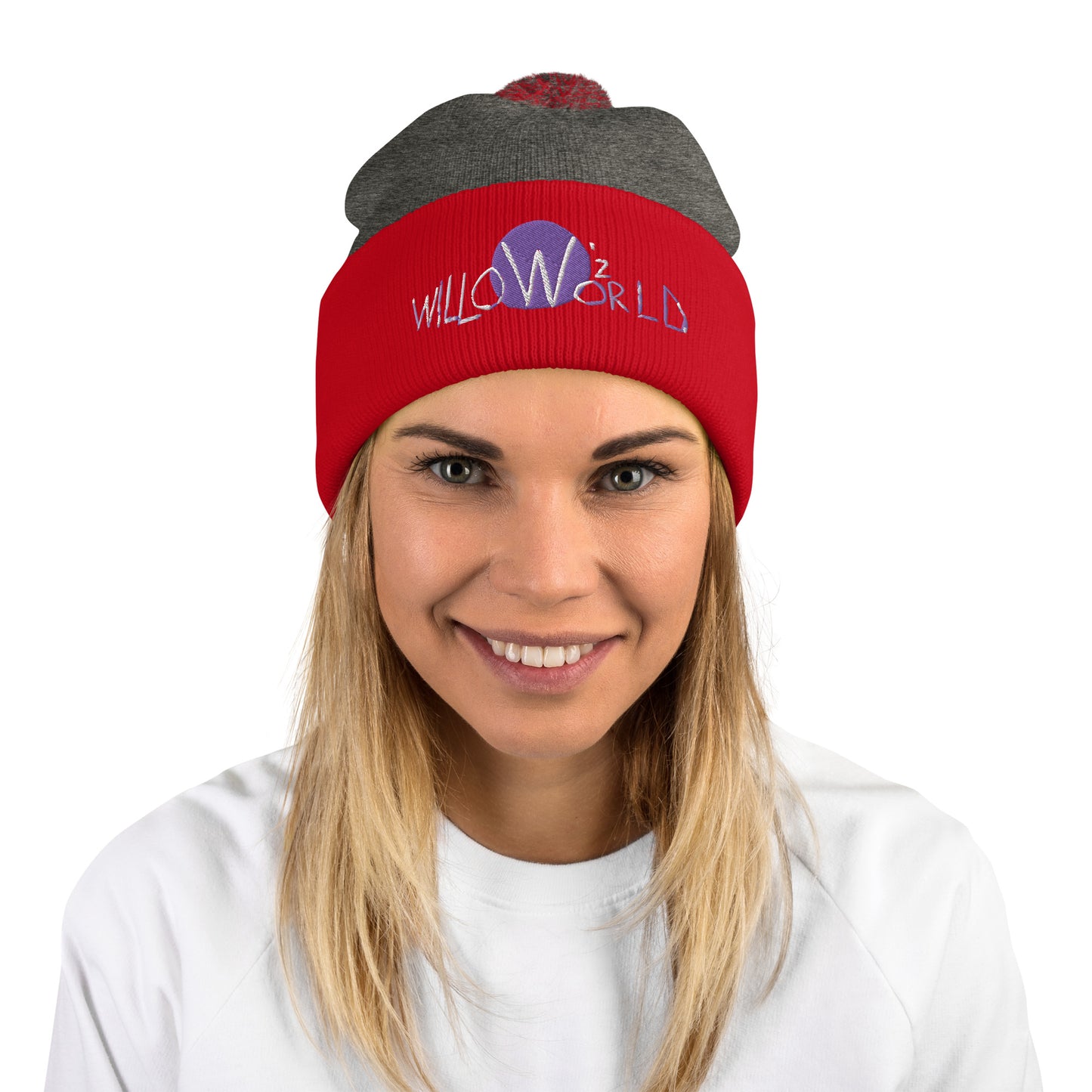 Willow'z World Logo Pom-Pom Beanie