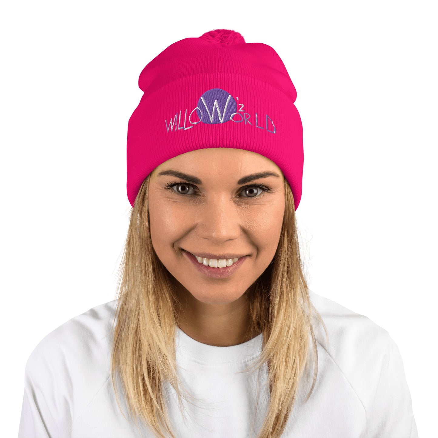 Willow'z World Logo Pom-Pom Beanie