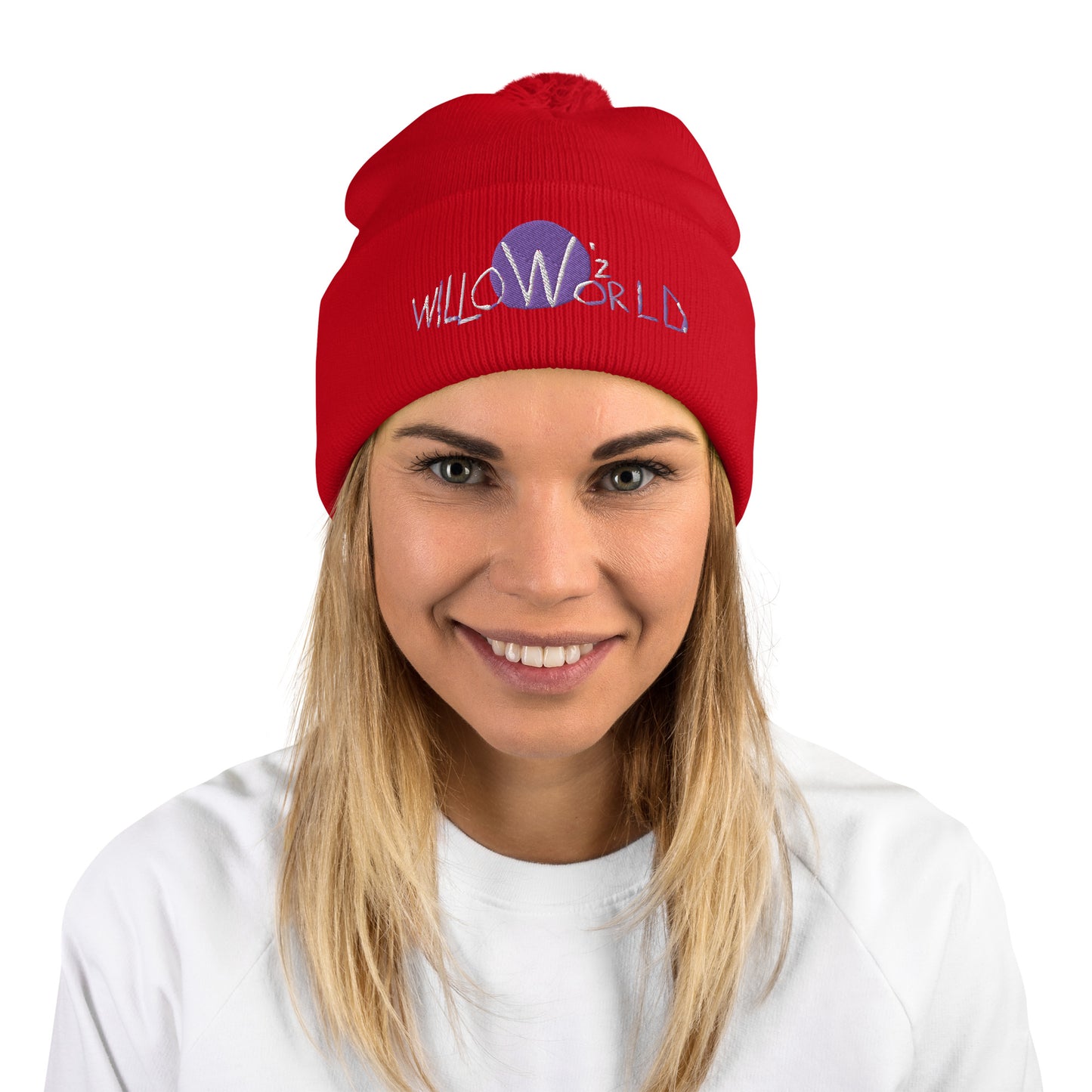Willow'z World Logo Pom-Pom Beanie